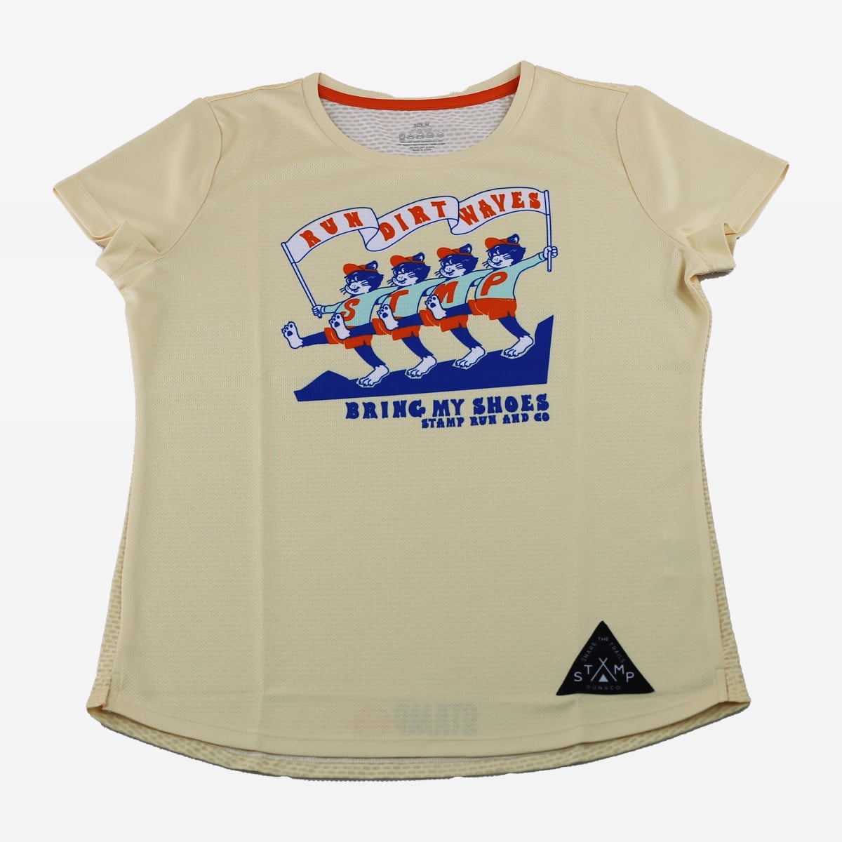 STAMP WOMENS GRAPHIC RUN TEE (DIRT WAVES -CREAM-)