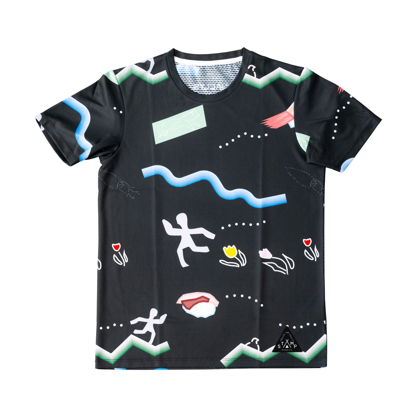 STAMP GRAPHIC RUN TEE(TOYAMA SYMBOLS / BLACK)