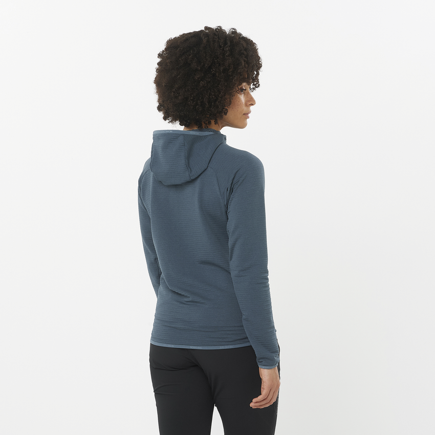 SALOMON ESSENTIAL LIGHTWARM 女性用ミドルレイヤージャケット(フード付)