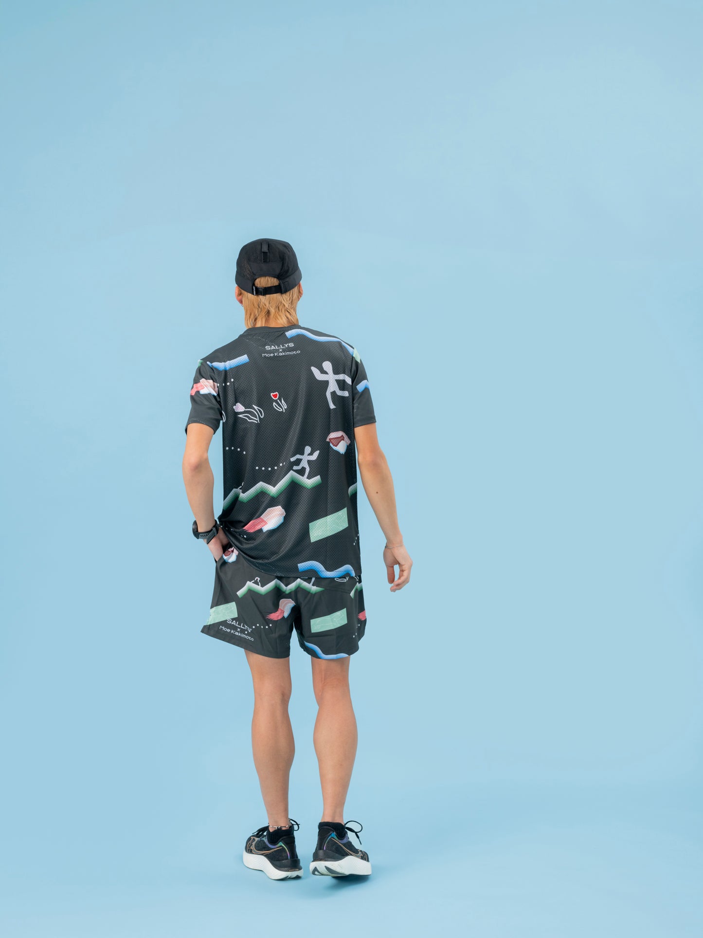 STAMP GRAPHIC RUN TEE(TOYAMA SYMBOLS / BLACK)