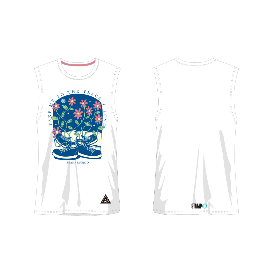 STAMP STAMP GRAPHIC TANK (TAKE ME TO THE PLACE)