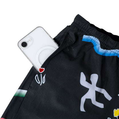 STAMP 3 POCKET SHORTS（TOYAMA SYMBOLS / BLACK）