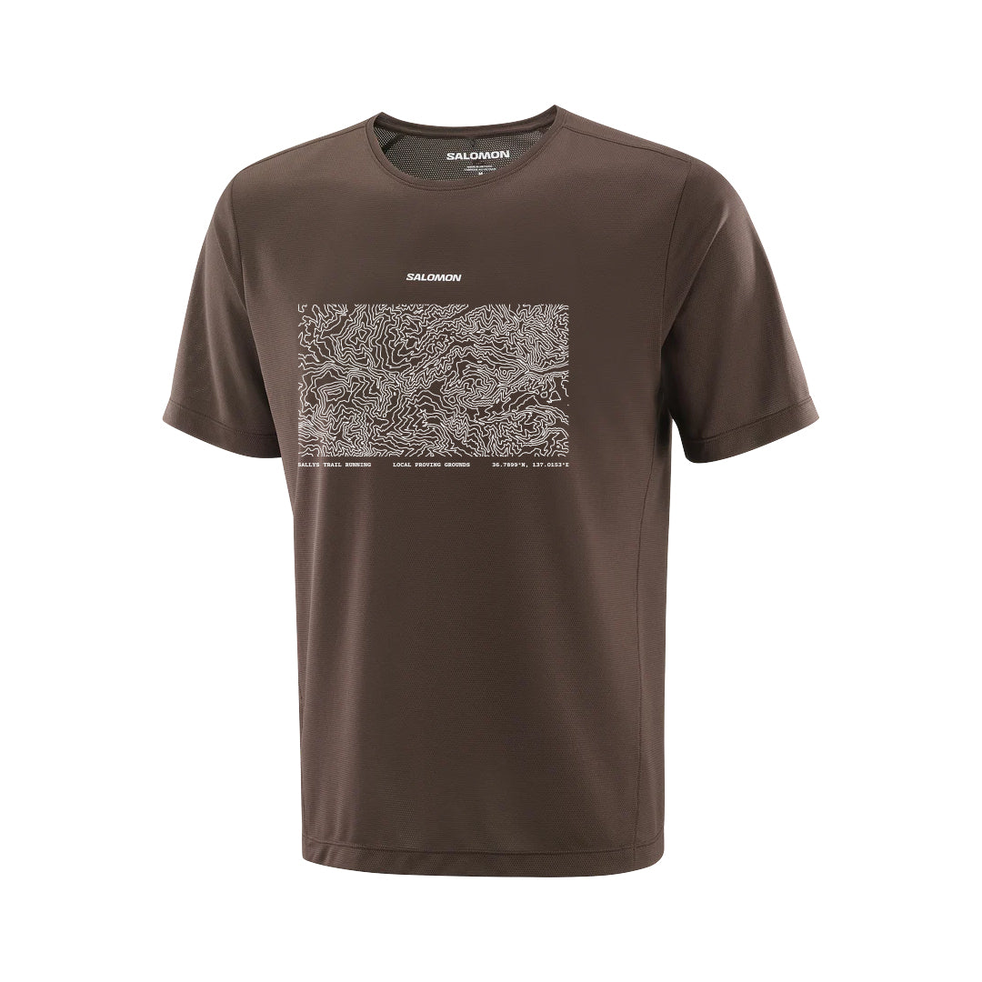 SALOMON SHAKEout CORE 男性用半袖 T シャツ(SALLYS TRAIL RUNNING CLUB)